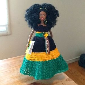 Gorgeous Jamaican/ Black Doll w Crocheted Dress